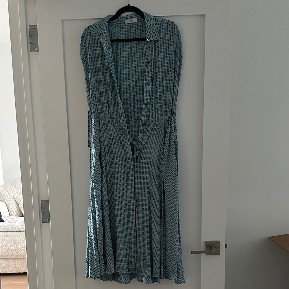 Equipment Blue Maxi Dress size small E detail